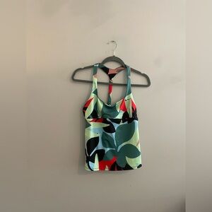 Nike Swim Colorful Tropical Printed Racerback Tankini Swimsuit Top